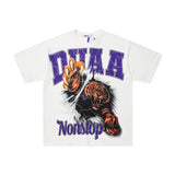 Washed and distressed vale forever vintage cotton t-shirt