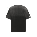 Vallt-shirt men's washed retro character printing g pure cotton