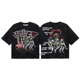 Bkys american hot diamond washed pure cotton t-shirt g direct injection hip hop printing