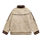 Unisex Down Jacket Winter Suede Lamb Fur Vintage Cotton Jacket