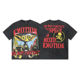 Mixed emotion men's t-shirt - short sleeve, rhinestone print, 100% cotton