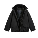 Unisex Down Jacket Winter Fleece Collar
