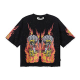 Bkys hot diamond washed american printed pure cotton t-shirtg