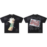 Hip-hop streetwear short sleeve tee - 100% cotton street print
