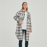 Plaid Trench Coat Autumn and Winter Women's Printed Shirt