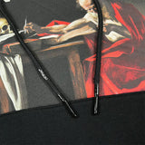 Off OW White Hoodie Red oil painting