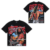 Life hustlers hot diamond pure cotton t-shirt g direct injection american printing