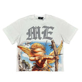 Mixed Emotion T-Shirt Alien Print Diamond Casual Loose Short Sleeve T-Shirt