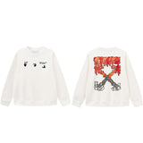 Off OW White Sweatshirt Red dissolved water droplets
