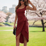 Graduation Dresses Summer Sleeveless Solid Color Elegant Dress