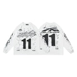 Men's long-sleeve t-shirt - washed cotton print - streetwear
