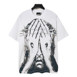Men's t-shirt short sleeve hot diamond printing g pure cotton hip hop street printing