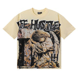 Life hustlers american hot diamond direct injection hip hop printing pure cotton t-shirt g