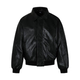 Unisex Down Jacket Vintage Leather Jacket Padded Men