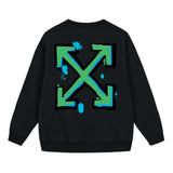 Off OW White Sweatshirt Green paintbrush graffiti