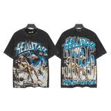 Men's t-shirt short sleeve hot diamond printing g pure cotton hip hop street printing