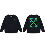 Off OW White Sweatshirt Green paintbrush graffiti