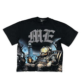 Mixed Emotion T-Shirt Alien Print Diamond Casual Loose Short Sleeve T-Shirt