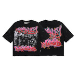 Bkys hotfix rhinestone cotton t-shirt with hip-hop print