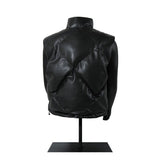 Unisex Down Jacket Vintage Cotton Jacket Leather Jacket Vest