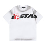 Men's short-sleeve t-shirt - washed print with hotfix rhinestones - premium cotton - high quality