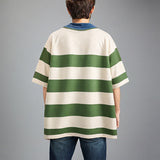 Unisex Polo Shirt Vintage Short Sleeve Loose