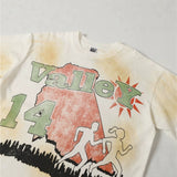 Valleyt-shirt men's washed g pure cotton direct injection printing