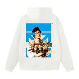 Off OW White Hoodie The boy holding flowers