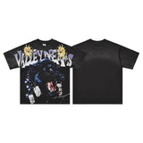 Men's t-shirt with rhinestone print, 100% cotton print