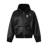 Unisex Down Jacket Winter Vintage Fleece Jacket Hooded Padded Jacket