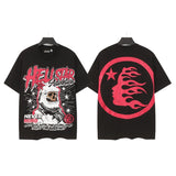 Men's t-shirt, hip-hop print, 100% cotton, printed, washed