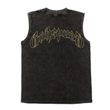 Hip hop tank top american retro building skull printingsummerloosecasualtrendyhip hop vest
