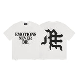 Mixed emotion men's t-shirt - short sleeve, hotfix rhinestone print, 100% cotton
