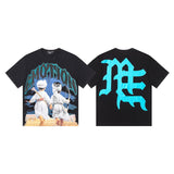 Mixed emotion t-shirt men's rhinestone printing g pure cotton printing