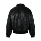Unisex Down Jacket Vintage Leather Jacket Padded Men