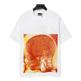 Men's t-shirt short sleeve hot diamond printing g pure cotton hip hop street printing
