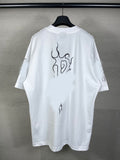 Men T-shirts LOGO destruction print short-sleeved T-shirt loose casual