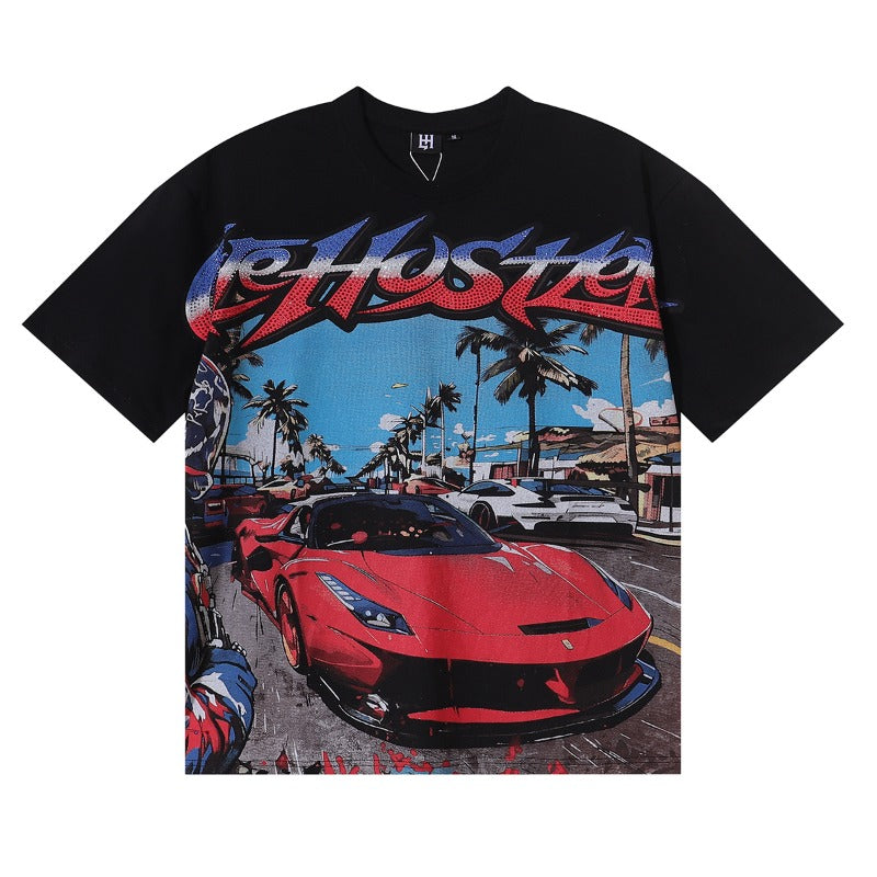 American life hustlers hot diamond hip hop printing pure cotton t-shirt g