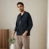 Men Jacket Retro Multi-Pocket