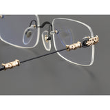 CHH Chrome Hearts Glasses Japanese Sven Versatile Handmade Frameless Retro Pure Titanium Square Glasses Frame