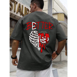 Manfinity Men's Drop Shoulder T-Shirt With Letter
