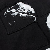 Hip-hop hoodie american loosecasual washed retro distressed patch printing hooded sweatshirt zipper outwear