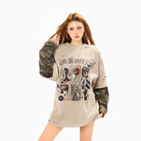 Unisex long-sleeved shirt men's autum camouflage fake two-piece