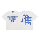 Mixed emotion men's t-shirt - short sleeve, rhinestone print, 100% cotton