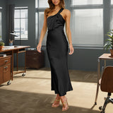 Work Dresses Temperament Elegant One Shoulder Slim Fit Dress