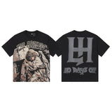Life hustlere short sleeve t-shirt men's pure cotton street printing
