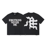 Mixed emotion men's t-shirt - short sleeve, hotfix rhinestone print, 100% cotton