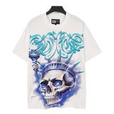 Men's youth t-shirt with rhinestone print, 100% cotton, american retro style