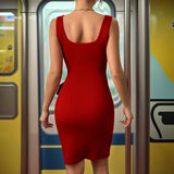 Work Dresses Summer Sexy Sleeveless Knitted Dress