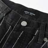 Purple Brand Denim Shorts rhinestone